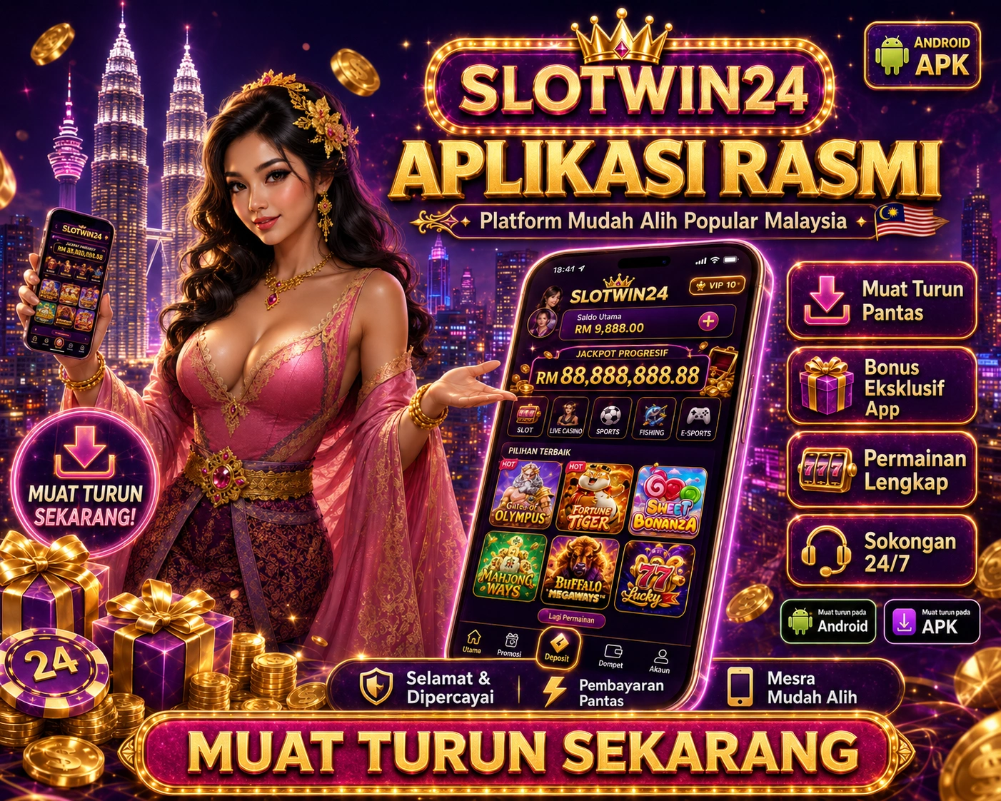slotwin24 Android setup Android phone showing a casino app interface with download, permission review, and sign-in cues for slotwin24