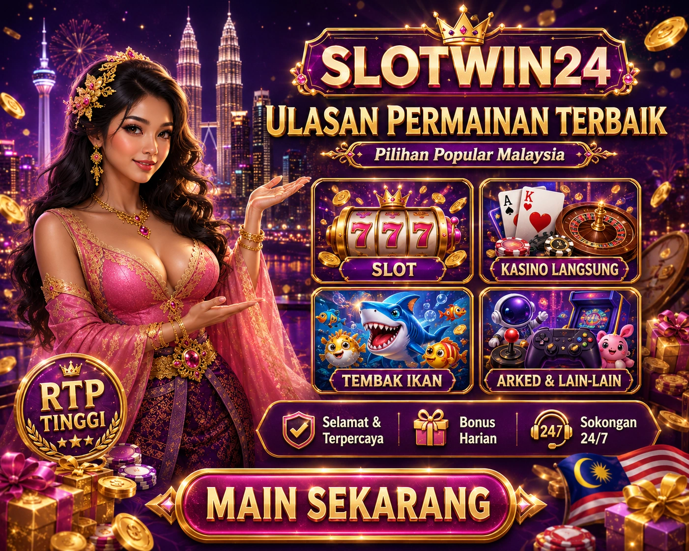 slotwin24 game categories Casino game table scene with cards, chips, live table panels, and mobile category navigation for slotwin24
